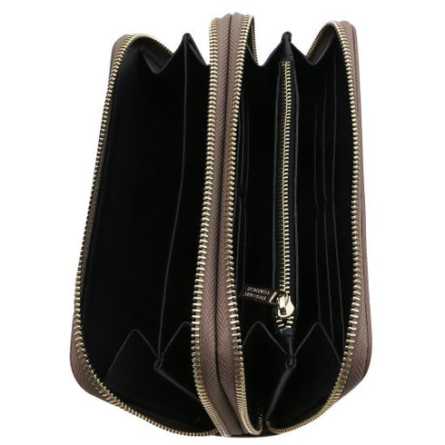 Gaia - Double zip around leather wallet